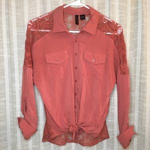 Full Tilt Tillys knitted blouse coral size M